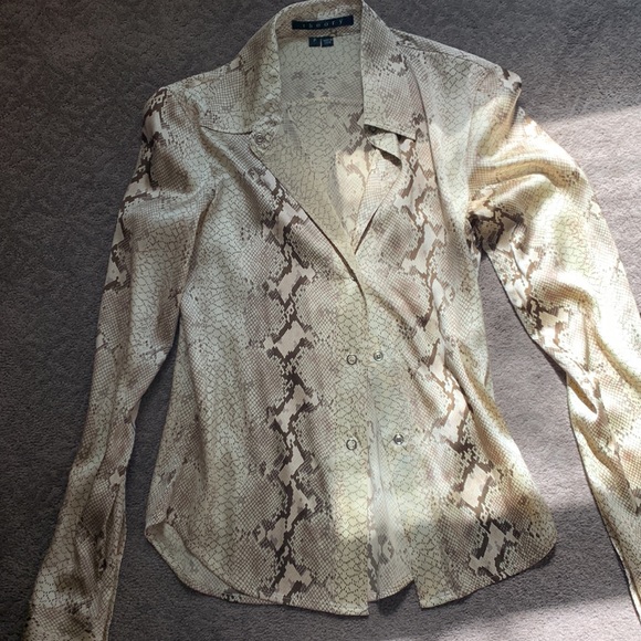 Theory Petite Silk Python Button down - Picture 1 of 11